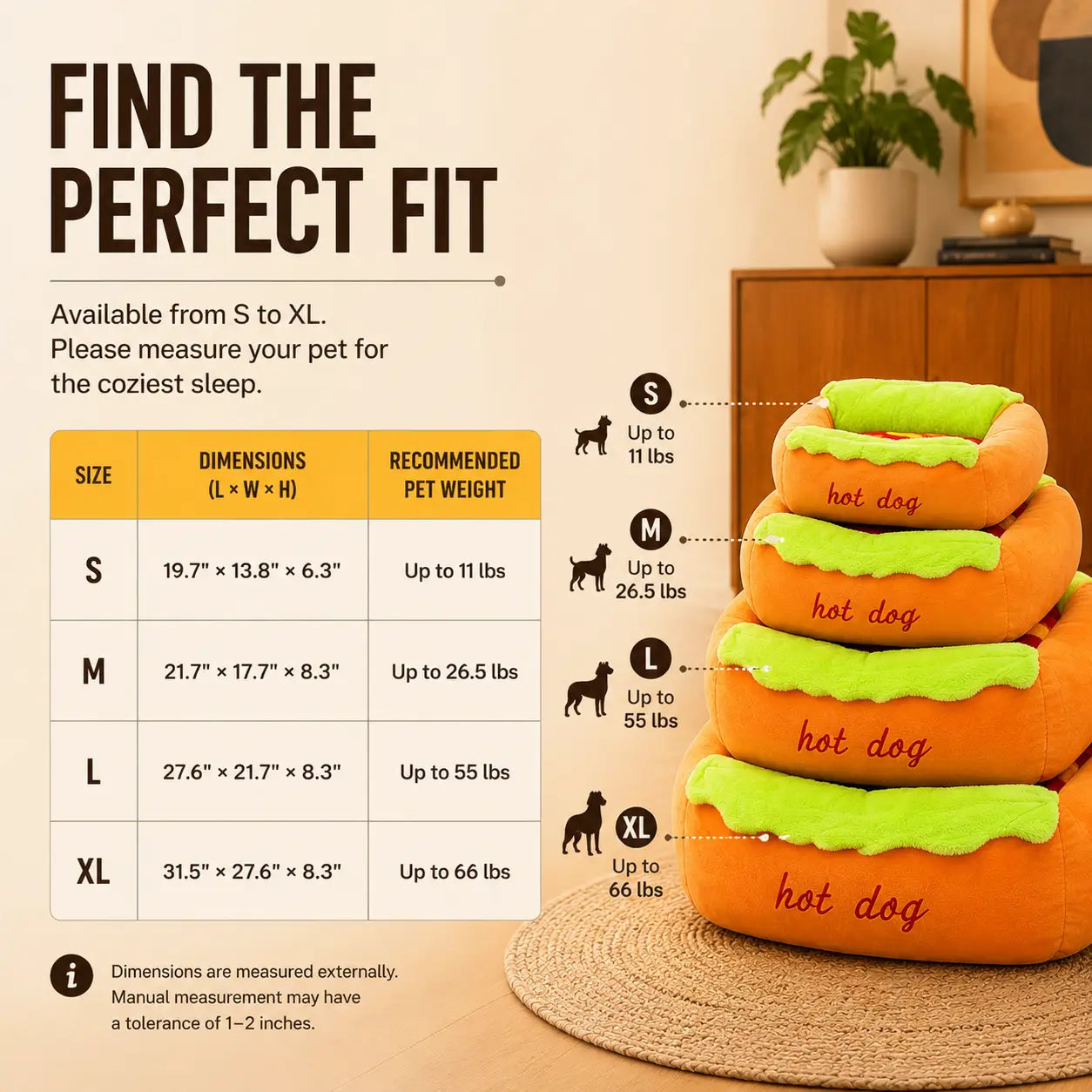 The Viral "Hot Dog" Pet Bed | Small Breed Cozy Nest