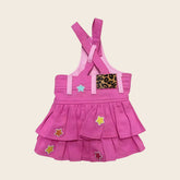 Starry Pink Dog Suspender Dress – Cute Overall Outfit for Pets