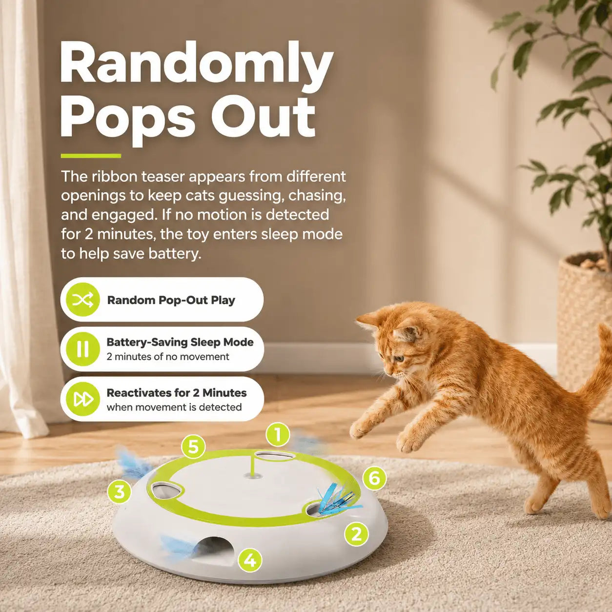 Interactive Mushroom Whack-A-Mole Cat Toy