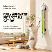 Interactive Electric Cat Teaser – Automatic Wall-Mounted Flicking Rope Toy
