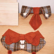 Pet Bandana Red Plaid Retro Style Bib Tie