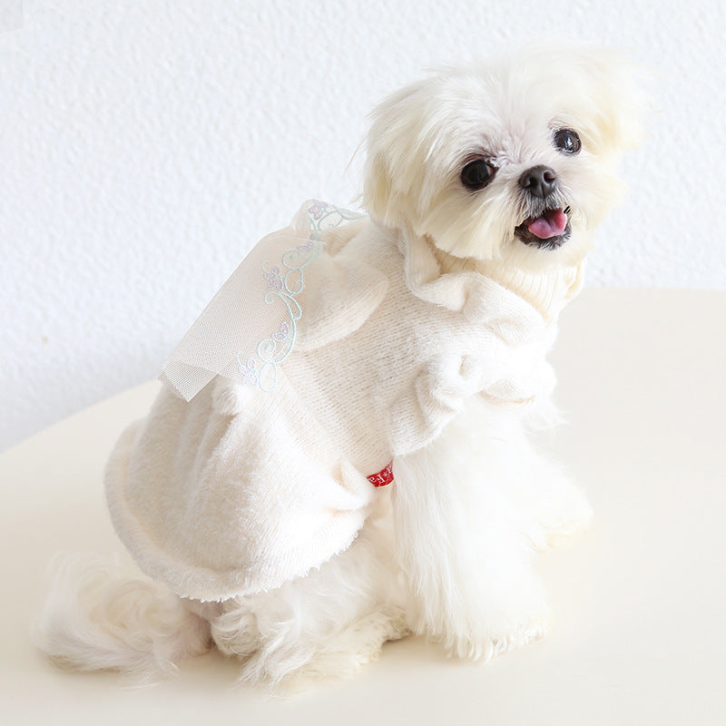 Winter Warm Dress Snow Angel Princess  for Small Medium Dogs Pet Clothing