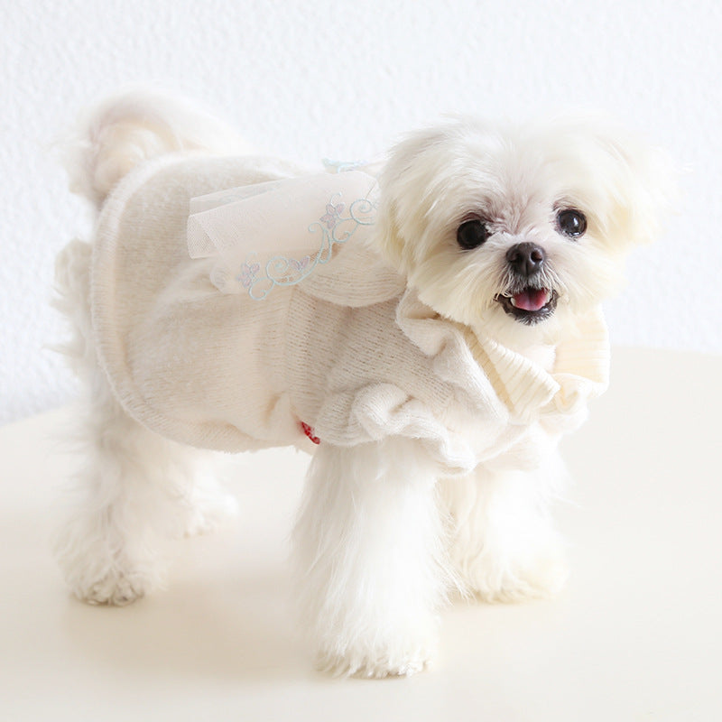 Winter Warm Dress Snow Angel Princess  for Small Medium Dogs Pet Clothing