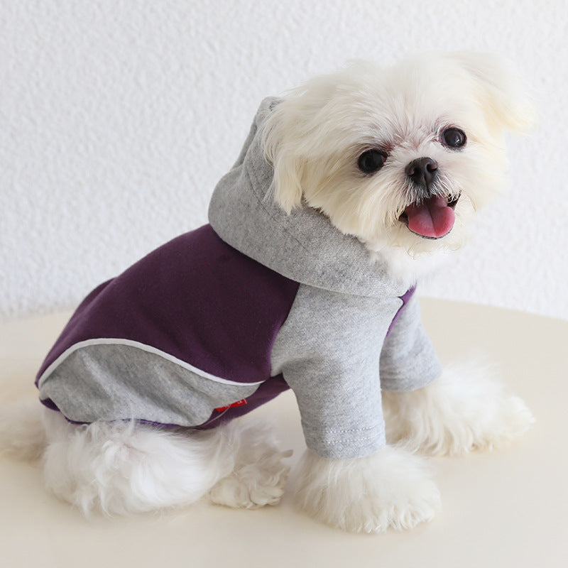 Colorblock Hooded Sweatshirt  for Small Medium Dogs Pet Clothing