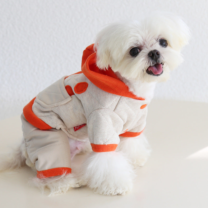 Warm Hooded Onesie Dog Clothing  for Small Medium Dogs Pet Clothing
