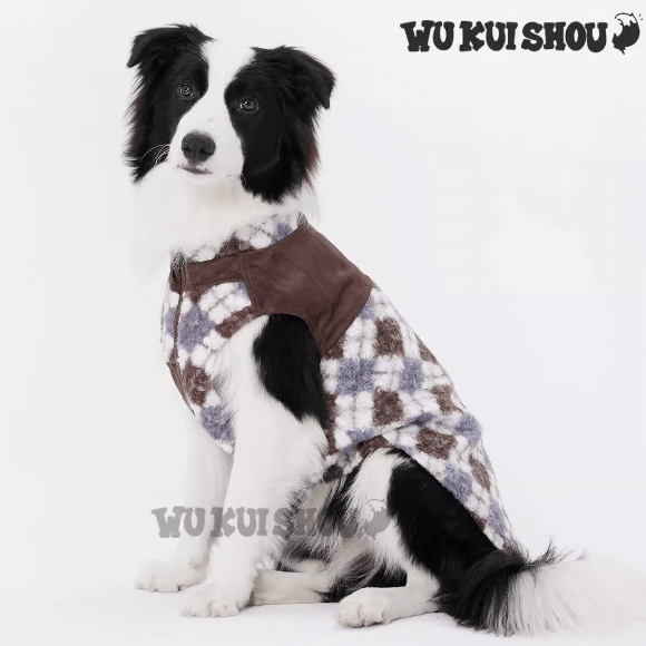 Quilted Dog Vest - Plush Sherpa Lined Warm Sleeveless Coat