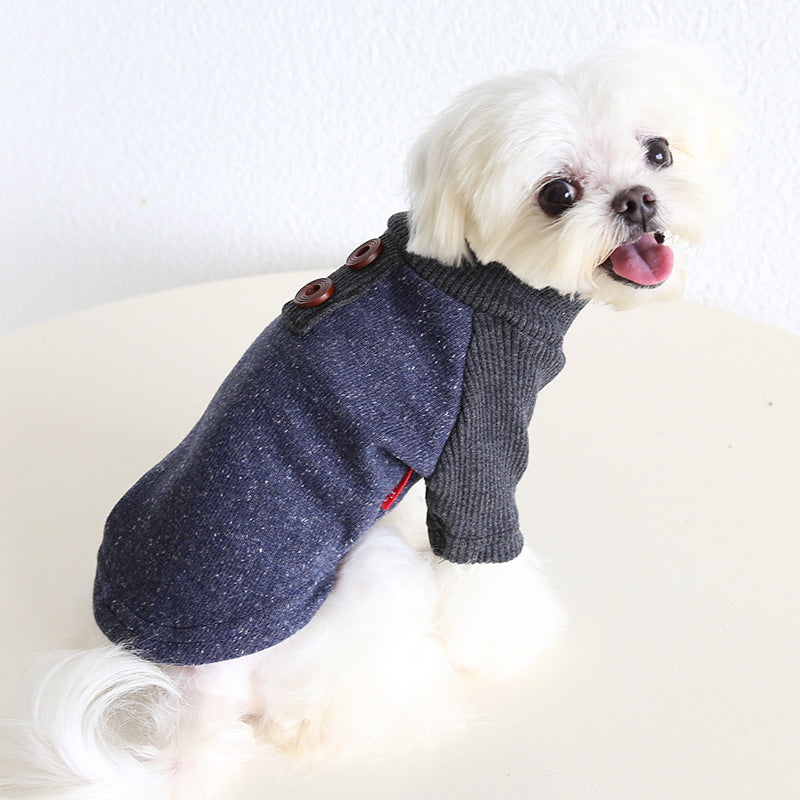Winter Warm Sweater Starry Turtleneck Dog Clothing for Small Medium Dogs Pet Clothing