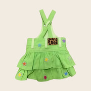 Star Print Dog Suspender Dress – Cute Green Outfit for Pets