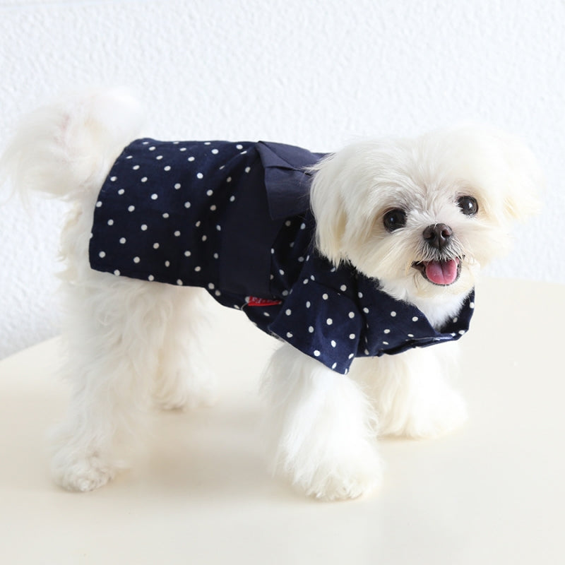 Cotton Two-Leg Polka Shirt for Small Medium Dogs Pet Clothing