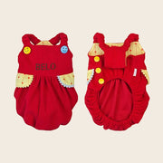 Pumpkin Overall Dog Dress – Cute Red Suspender Outfit