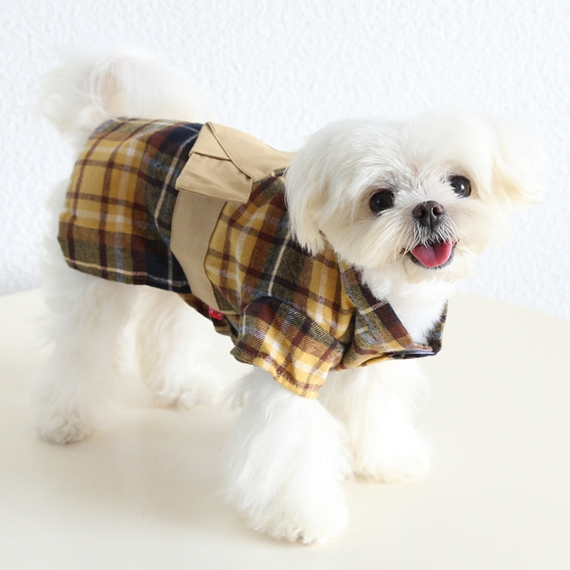 Cotton Plaid Shirt for Small Medium Dogs Pet Clothing