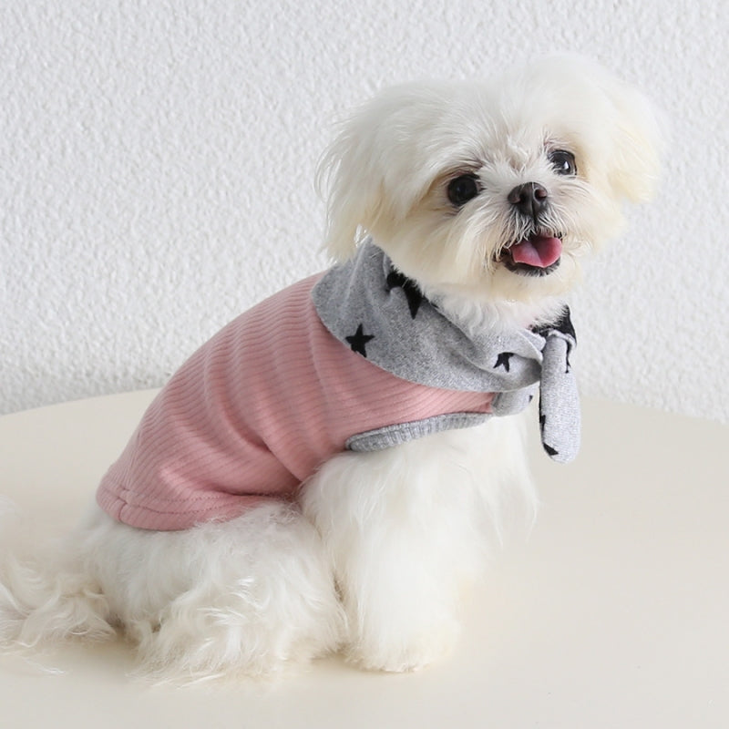 Cotton Star Scarf Two-Piece Outfit for Small Medium Dogs Pet Clothing