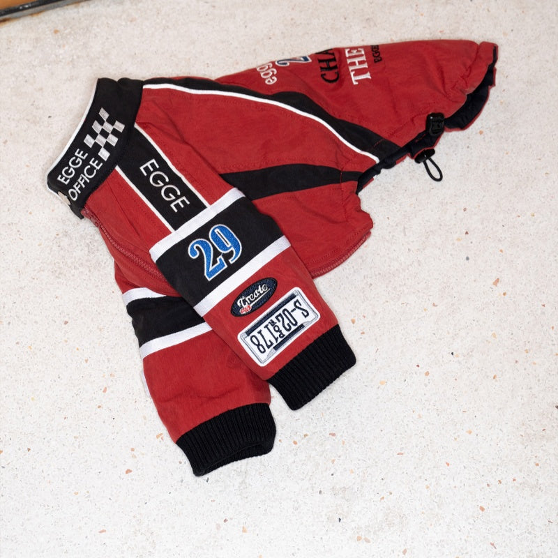 Handmade Vintage Racing Embroidered Cotton Jacket for Bedlington Greyhound Whippet Clothes