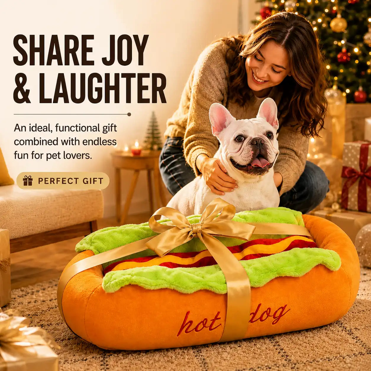 The Viral "Hot Dog" Pet Bed | Small Breed Cozy Nest