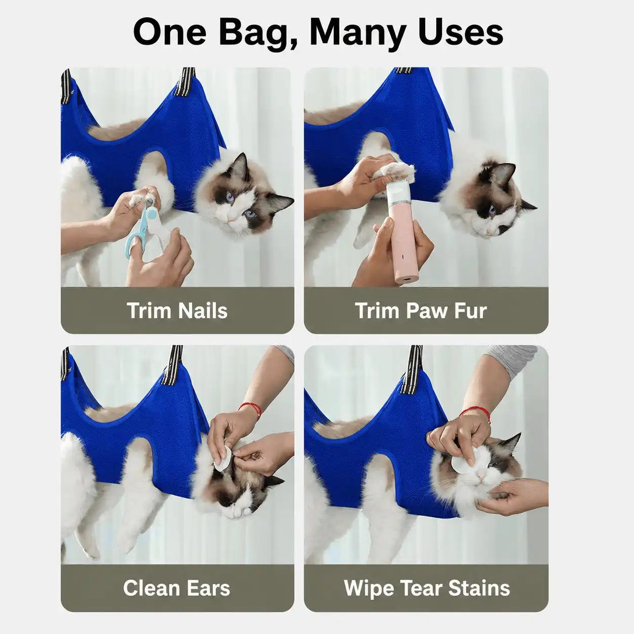 10-in-1 Stress-Free Pet Grooming Hammock Kit