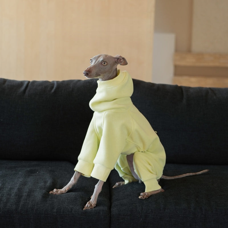 Warm Terry Knit Hoodie Four-Leg Dog Onesies Greyhound Whippet Bedlington Terrier Clothes