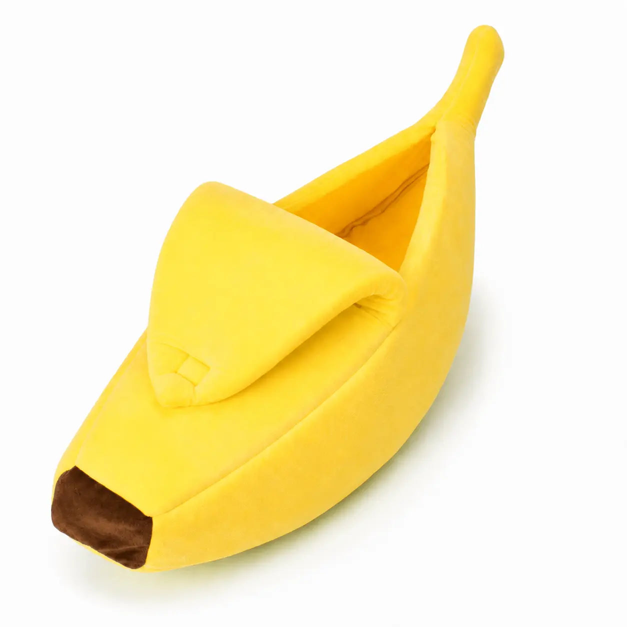 Cloud-Soft Banana Cat Cave – Anxiety-Relieving Semi-Enclosed Nest Bed