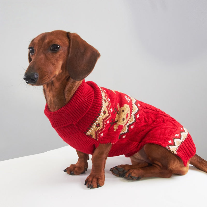 Weenie Dog Clothes Christmas Reindeer Sweater Dog Clothes Dachshund
