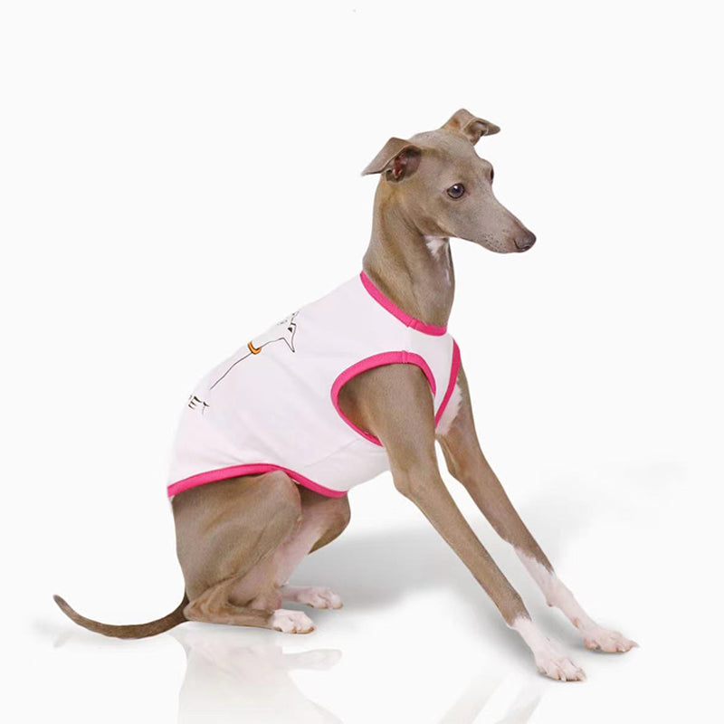 Cotton Soft Tank Top Shirt Italian Greyhound Whippet Dog Clothes - PIKAPIKA