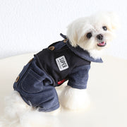 Denim Vest Four-Leg Onesie for Small Medium Dogs Pet Jacket