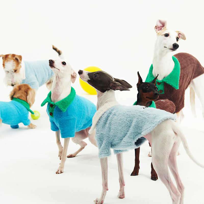 Dog Shirts Fleece Polo Top Imitation mink fur Italian Greyhound Whippet Clothes - PIKAPIKA