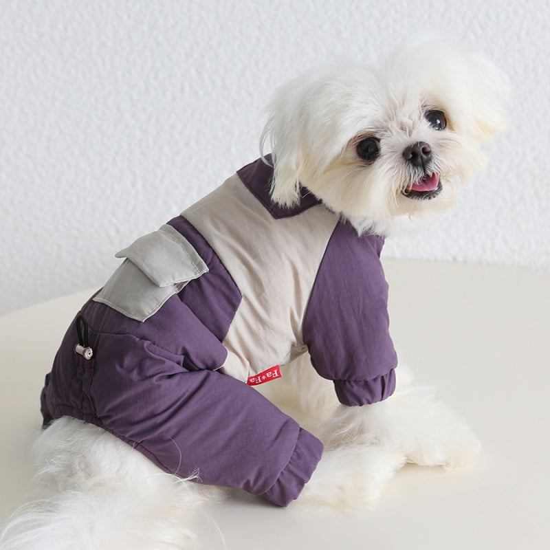 Cotton Warm Snowsuit Four-Leg Onesie for Small Medium Dogs Pet Clothing