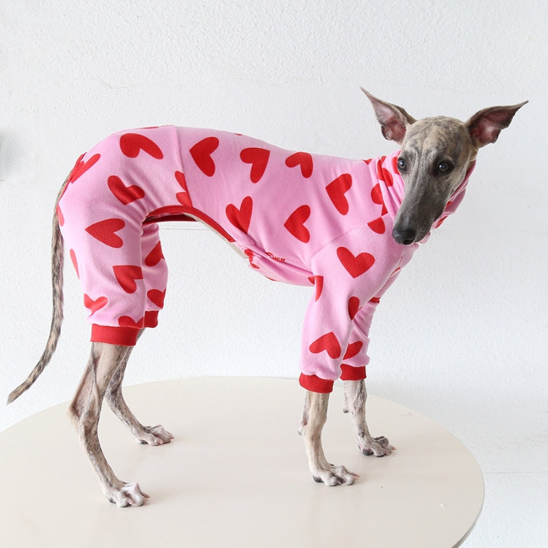Heart Pattern Outfit for Italian Greyhound Whippet Dog Clothes