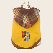 Horse Embroidered Dog Hoodie – Classic Plaid Sweatshirt