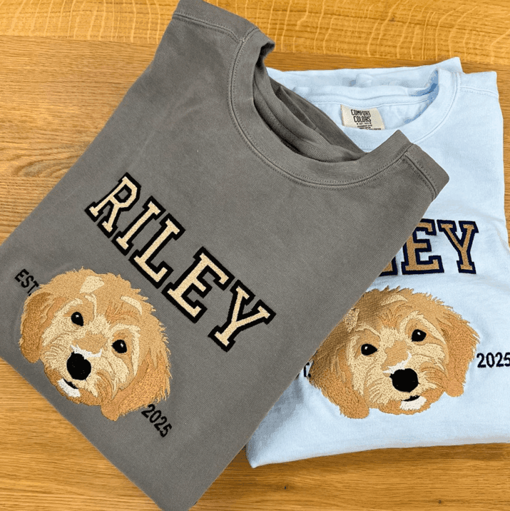 Personalized Embroidered Pet Face and Name Est Sweatshirt