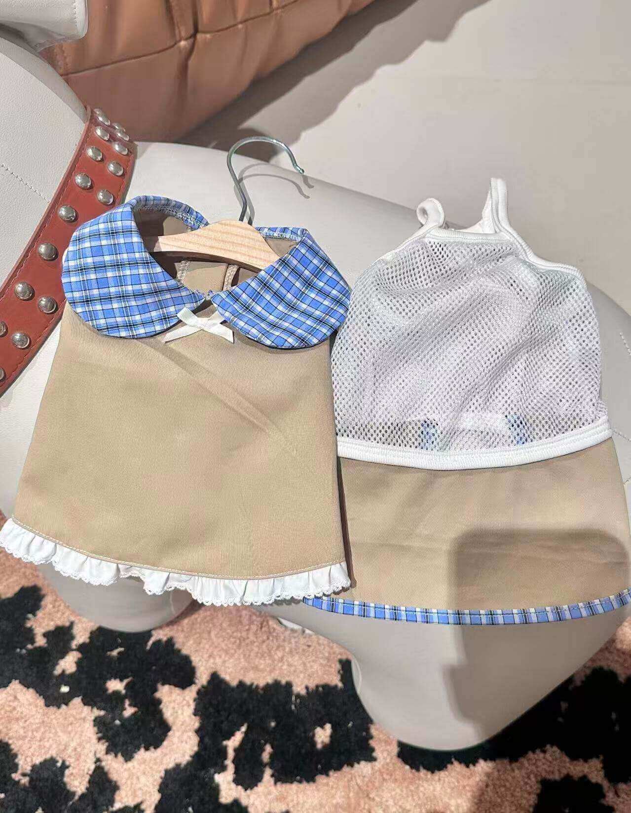 Khaki Trench Coat Set - Miu Style Dog Outfit for Small Breeds