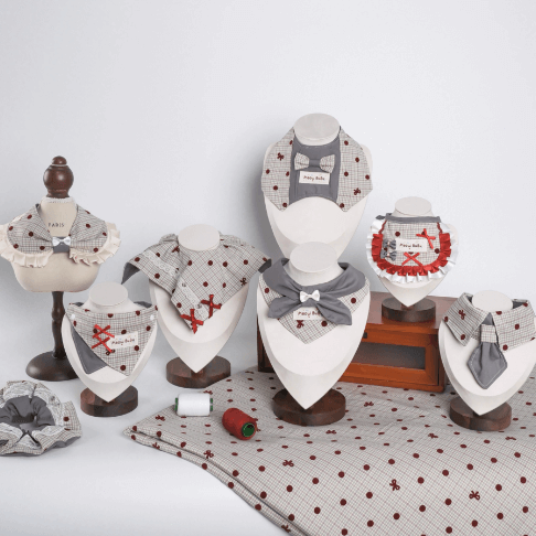 Pet drool bib Mist Gray Original Design Triangle Bib