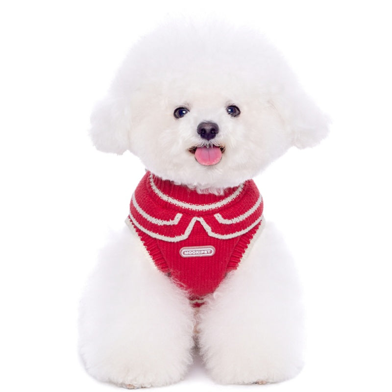 Christmas Sweater Dog Clothes Winter Red Vest  for Small Medium Dogs