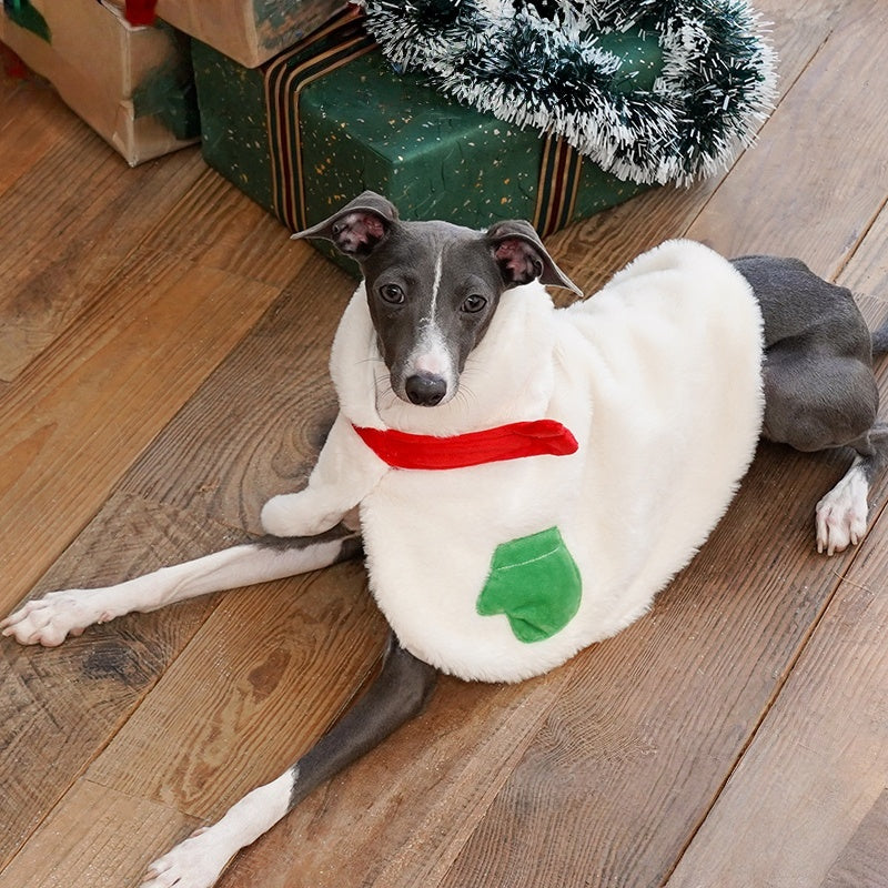 Christmas Snowman Cloak Winter Outfit for Italian Greyhound Whippet Dog Clothes