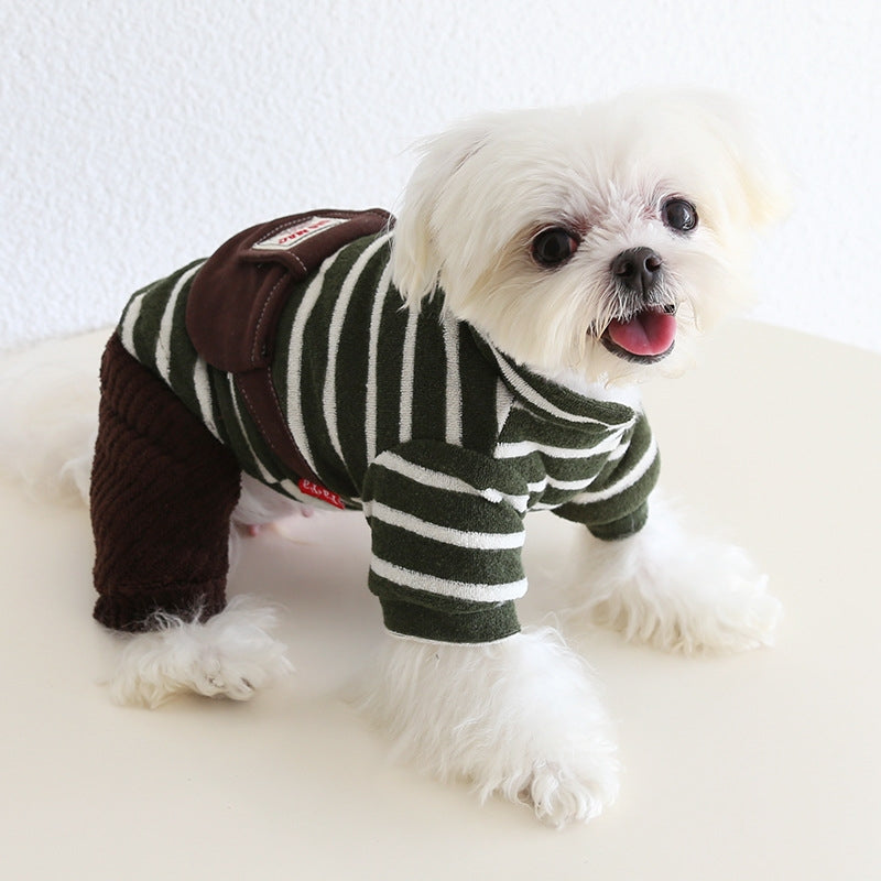Warm Four-Leg Onesie With Crossbody Bag for Small Medium Dogs Pet Clothing