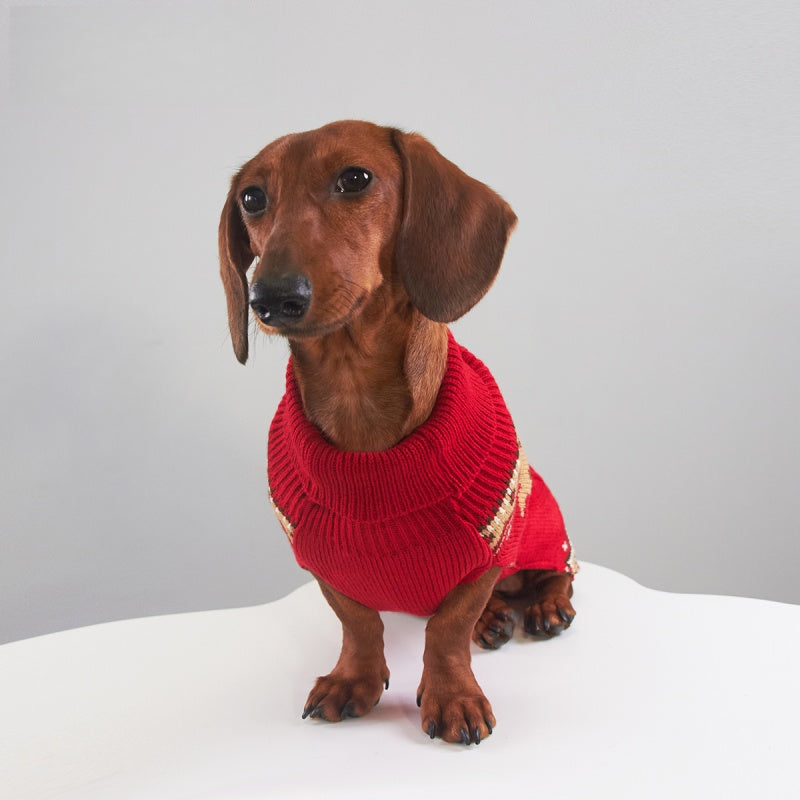 Weenie Dog Clothes Christmas Reindeer Sweater Dog Clothes Dachshund