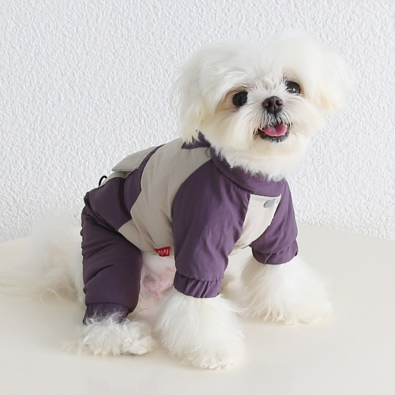 Cotton Warm Snowsuit Four-Leg Onesie for Small Medium Dogs Pet Clothing