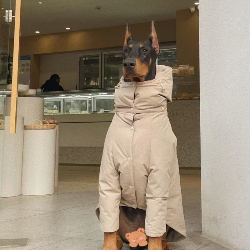 Warm Puffer Coat for Big Dogs Solid Color Winter Coat