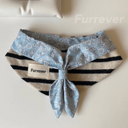 Pet Bandana Navy Summer Boyish Style Cotton Size M