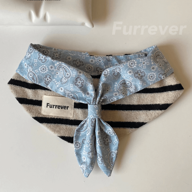Pet Bandana Navy Summer Boyish Style Cotton Size M