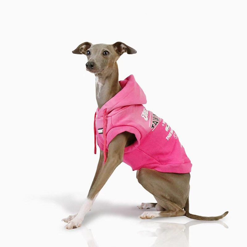 Pink Cotton Hoodie Italian Greyhound Whippet Dog Clothes - PIKAPIKA