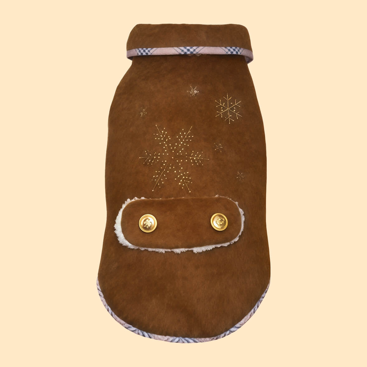 Vintage Snowflake Dog Coat & Dress Set – Elegant Outfit for Pets