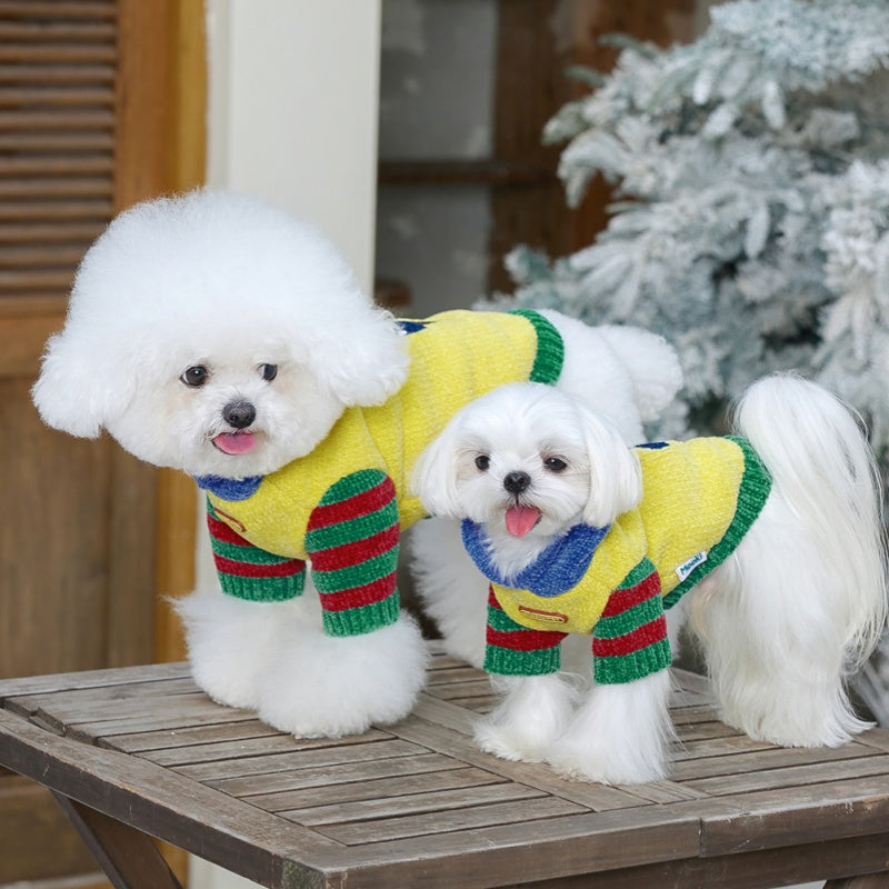 Christmas Sweater Dog Clothes Winter Red Vest  for Small Medium Dogs