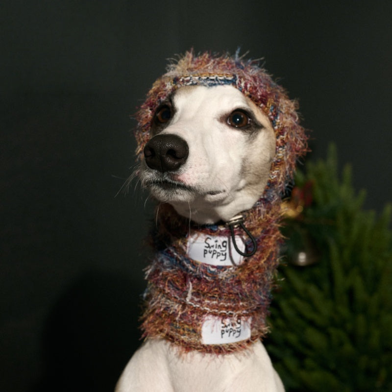 Christmas New Year Furry Red Elf Knit Hat Dog Pet Accessory