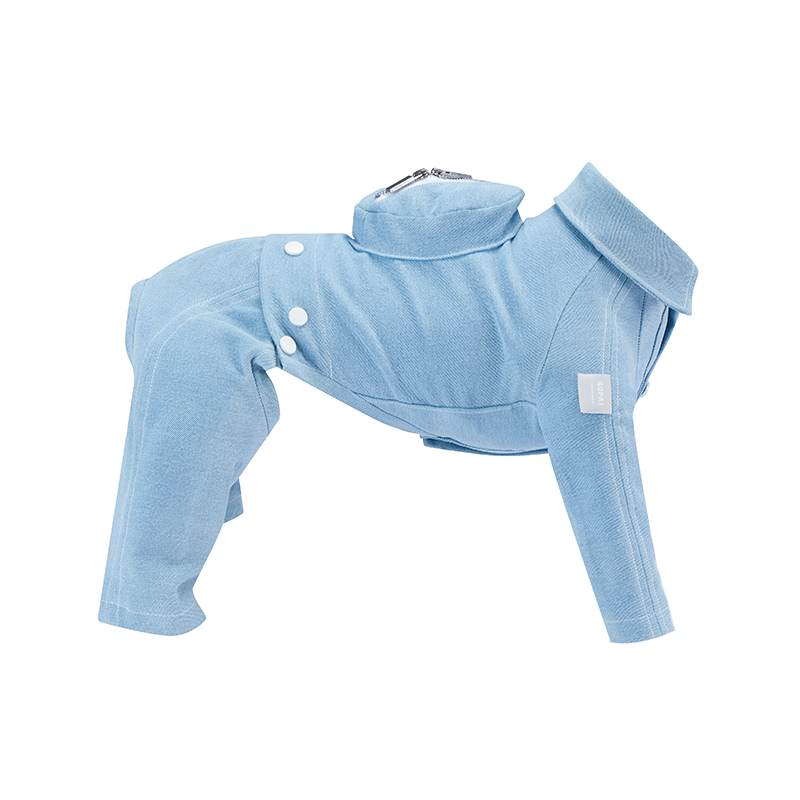 Handmade Cotton Denim Long-Sleeve Four-Leg Jackets  for Italian greyhound Whippet Dog Clothes