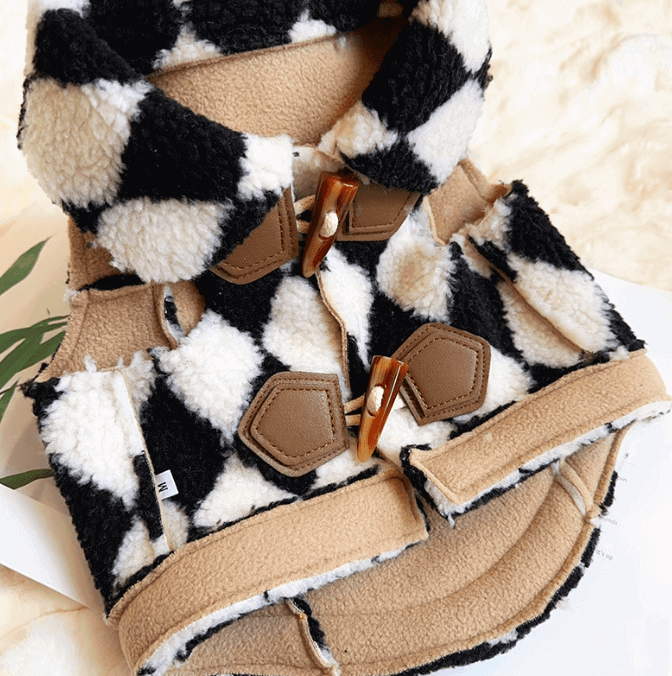 Lamb Vest for French Bulldogs – Chunky Knit with Horn Buttons