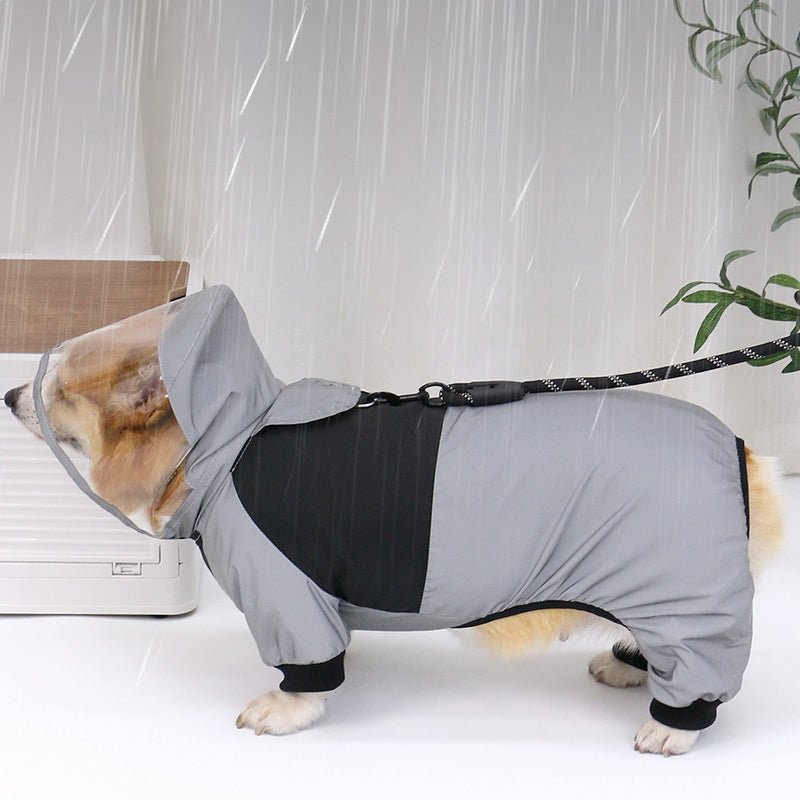 4 Legs Raincoat Reflective Waterproof Corgi Clothes With D - ring - PIKAPIKA