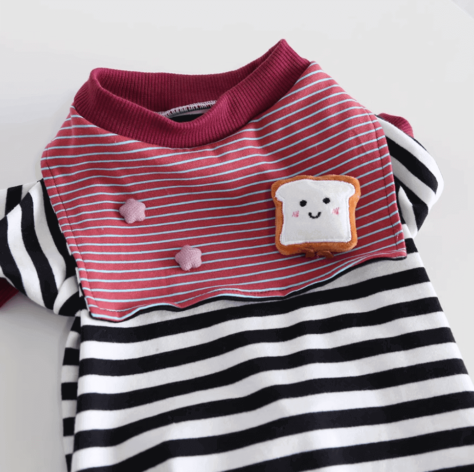 Bulldog Sweatshirt Set – Plaid Vest with Scarf