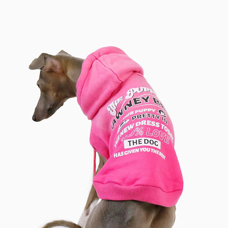 Pink Cotton Hoodie Italian Greyhound Whippet Dog Clothes - PIKAPIKA