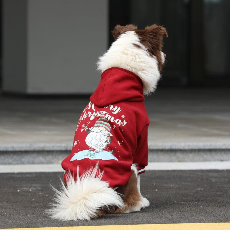 Christmas Dog Clothes Big Dog Thick Cotton Hoodie Winter Warm Outfit