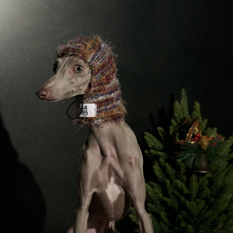 Christmas New Year Furry Red Elf Knit Hat Dog Pet Accessory